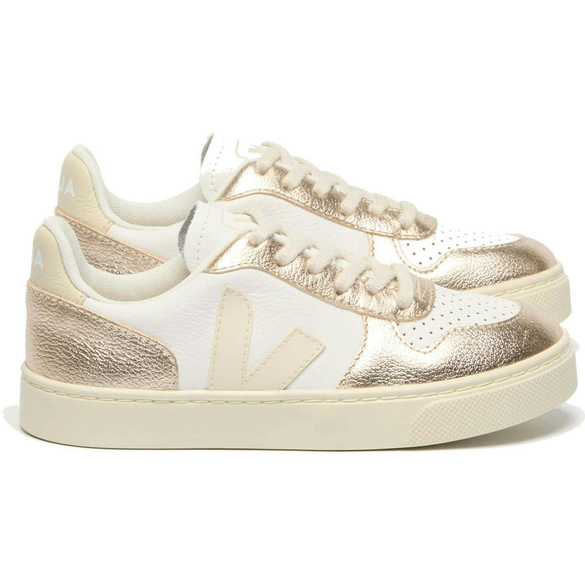 VEJA V-10 Leather Laces Sneakers - Golden