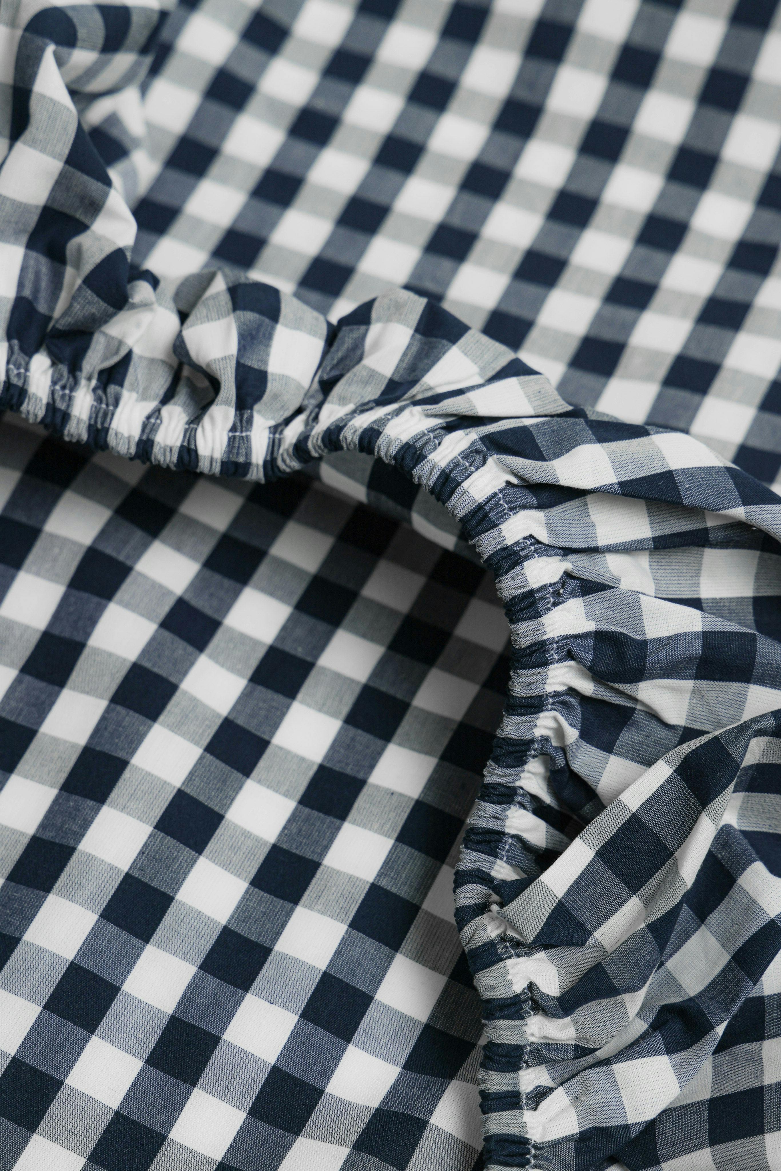 Luxe Premium Cotton Navy Gingham Crib Sheet