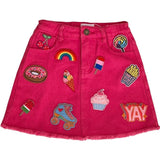 All About Patch Hot Pink Denim Skirt