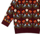 Folk Birds Knitted Jumper, Purple