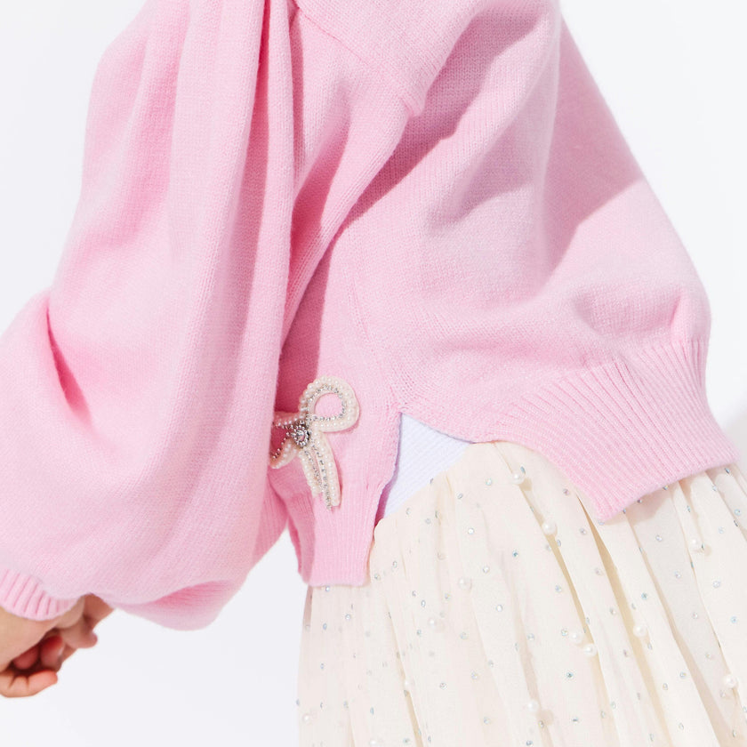 Pearl Bow Cardigan