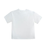 White T-Shirt with Mustache Detail