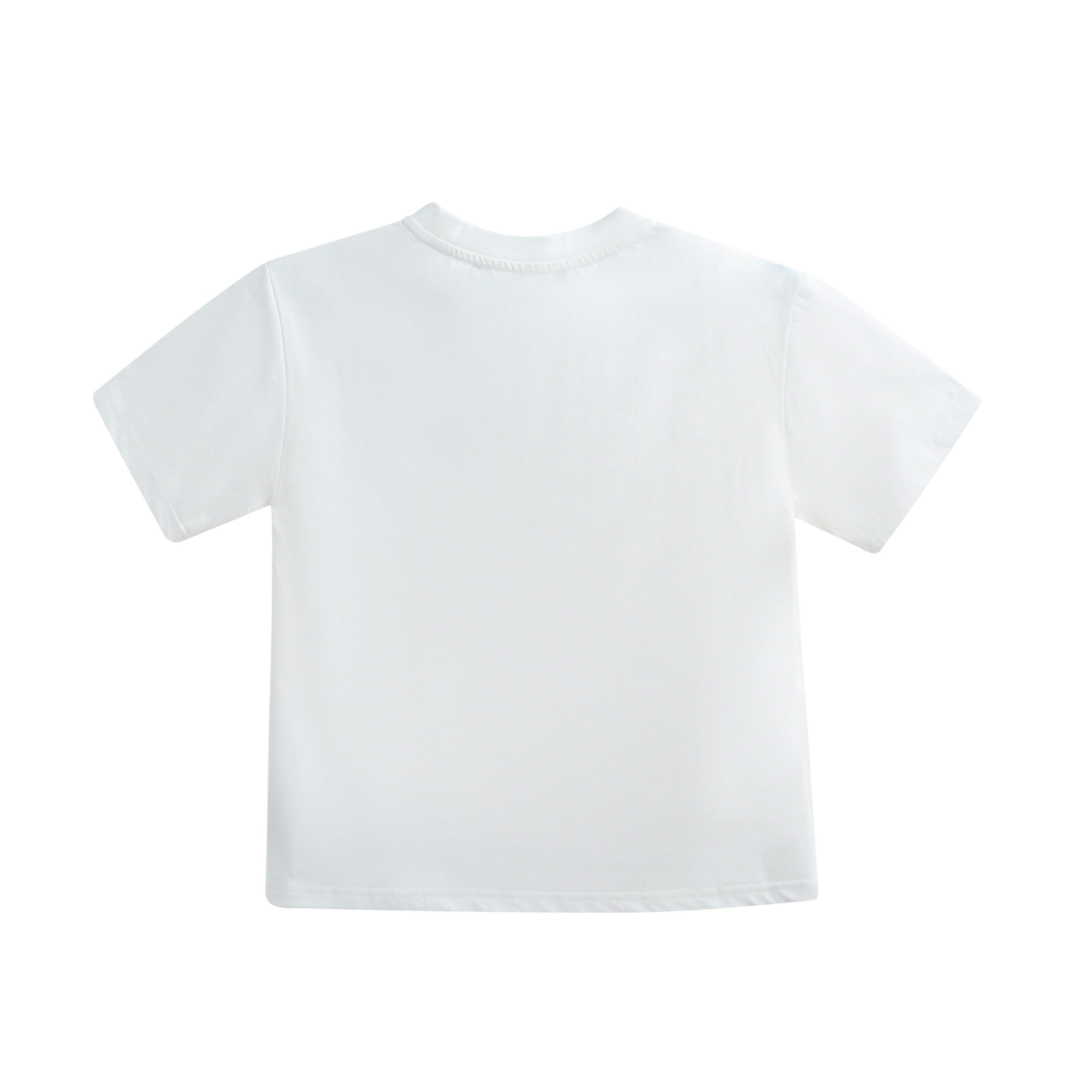 White T-Shirt with Mustache Detail