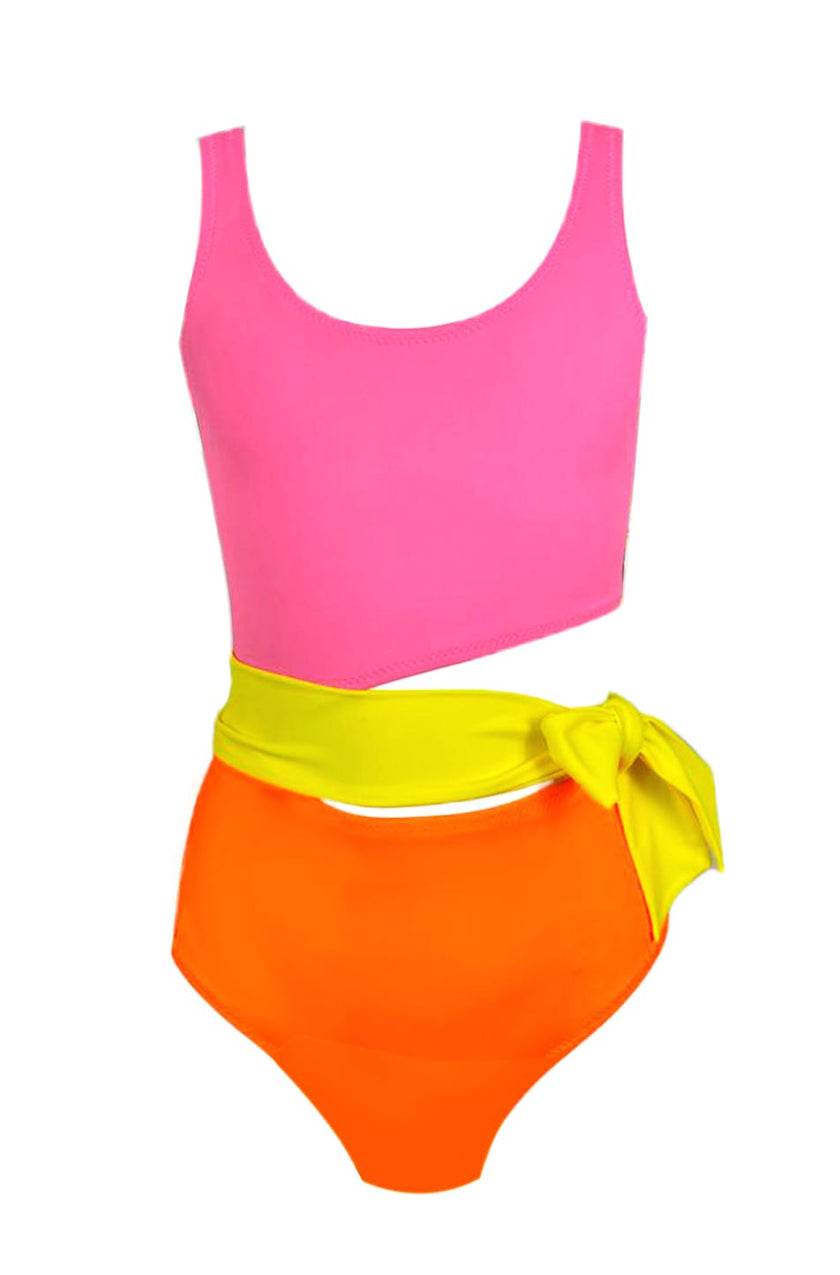 Pop Sleeveless One-Piece Swimsuit