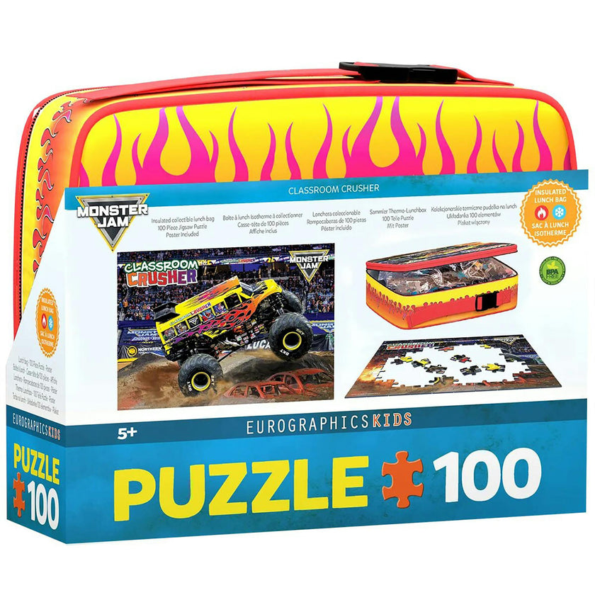 Monster Jam: Lunch Bag & 100pc Puzzle - Classroom Crusher