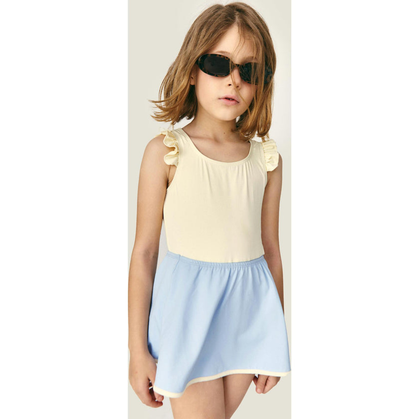 Mipounet SS26 Angelina, Swimwear Ecru Blue Sky