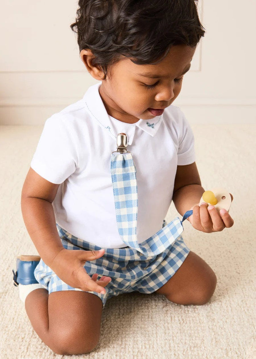 Plane Embroidery Short Sleeve Bodysuit in White (3mths-3yrs)