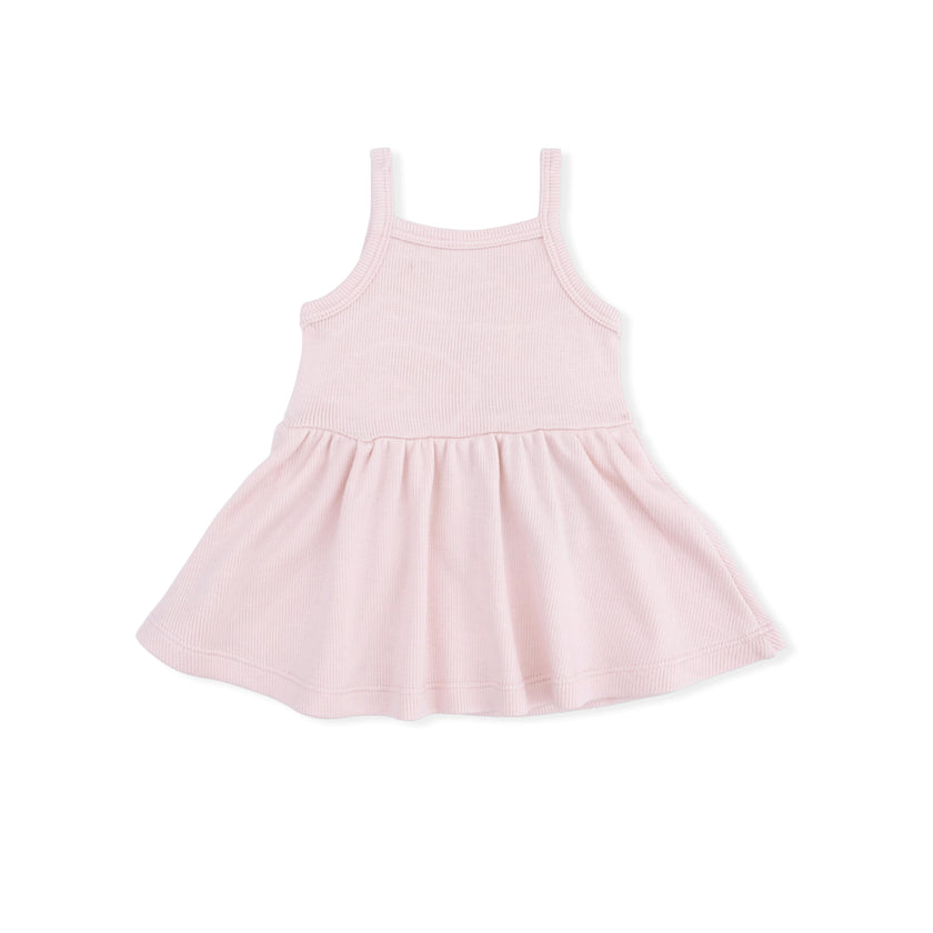 Solid Veiled Pink - Tank with Peplum