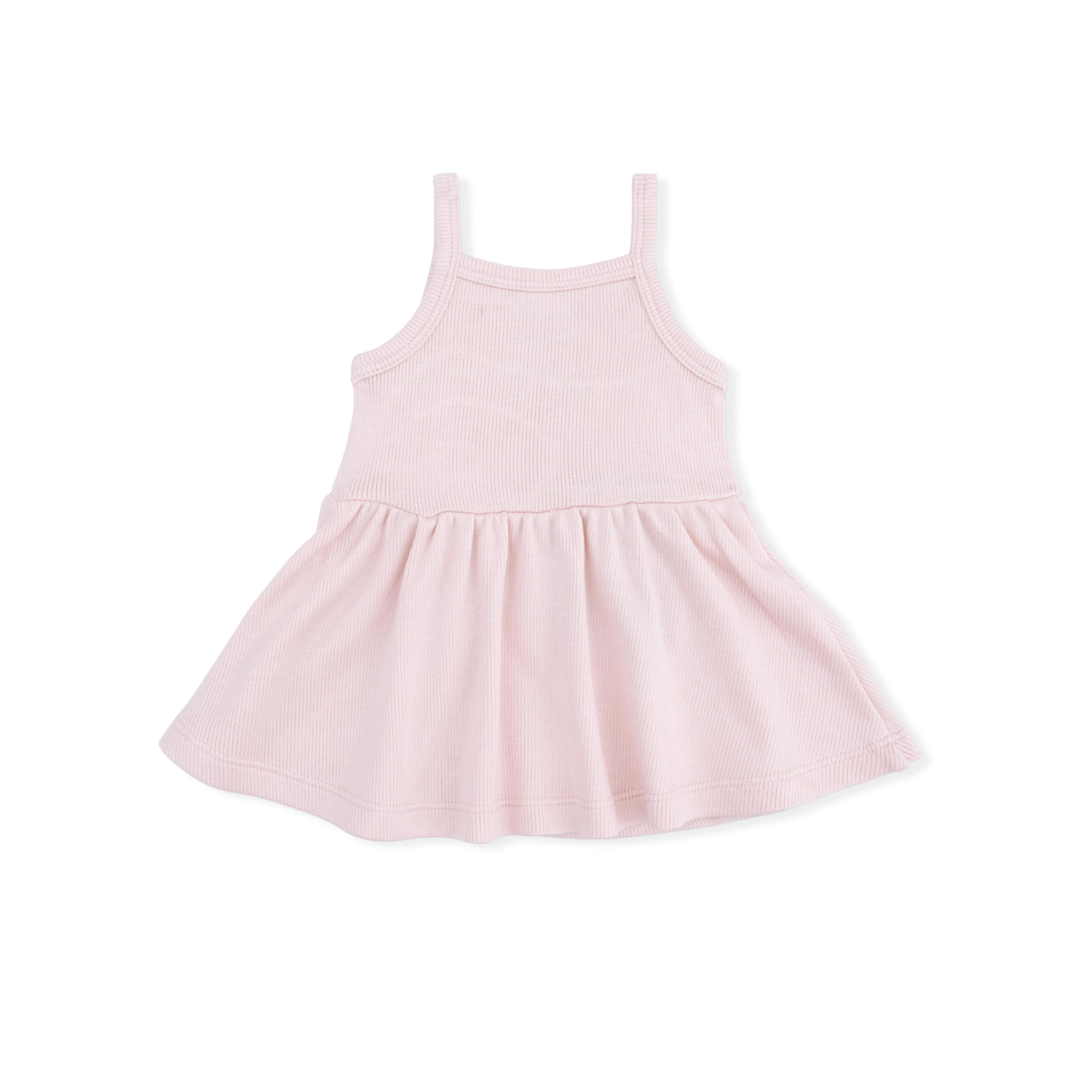 Solid Veiled Pink - Tank with Peplum