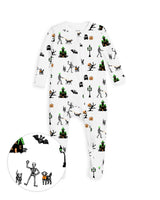 The Organic Zipper Footie [Spooky Skeletons]