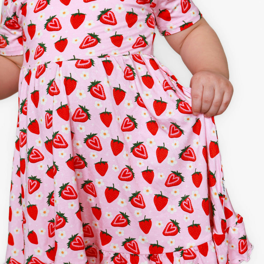 Strawberry Fields Twirl Dress, Pink