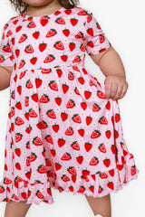 Strawberry Fields Twirl Dress, Pink