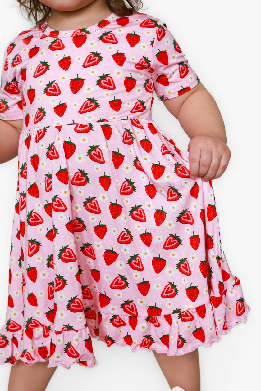 Strawberry Fields Twirl Dress, Pink