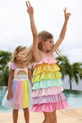 Rainbow Tiered Shimmer Dress