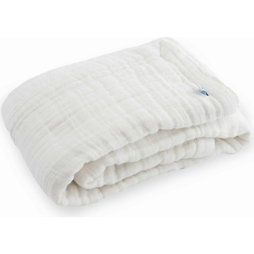 Cotton Muslin Baby Quilt - White