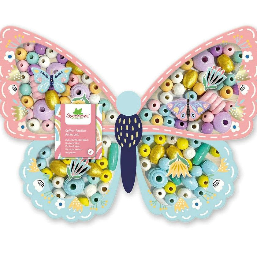 Les Perles -Butterfly Wooden Beads - 4y+