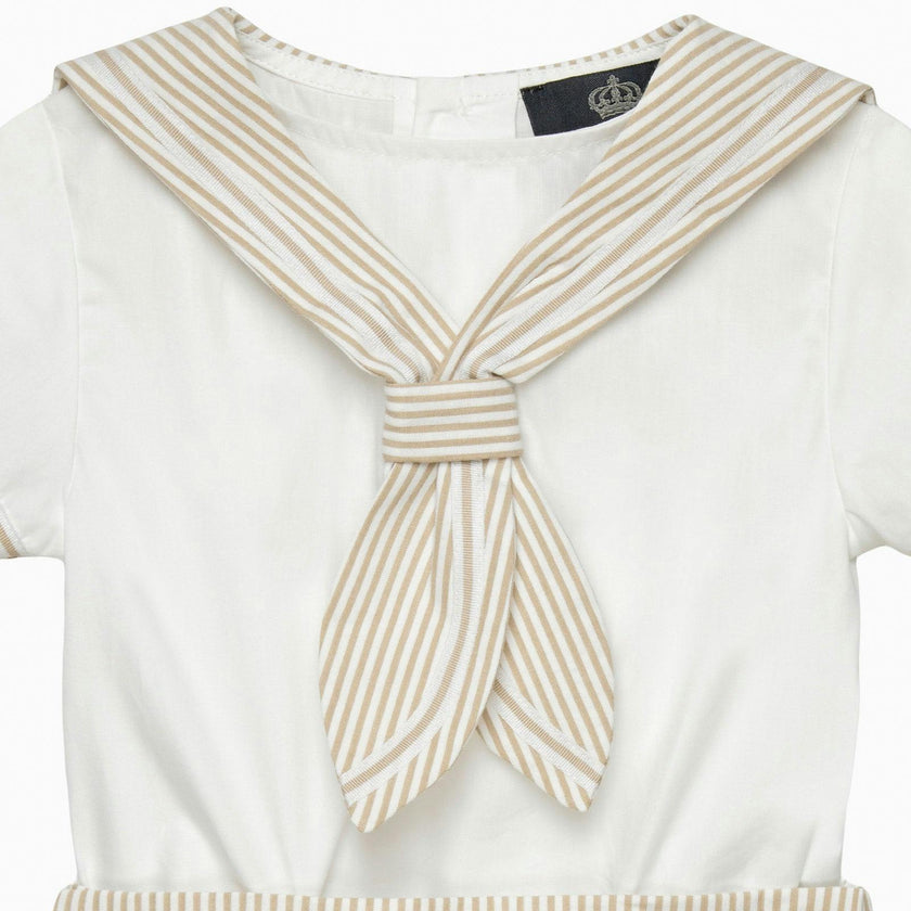 Edward Sailor Set in Oatmeal Stripe