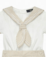 Edward Sailor Set in Oatmeal Stripe