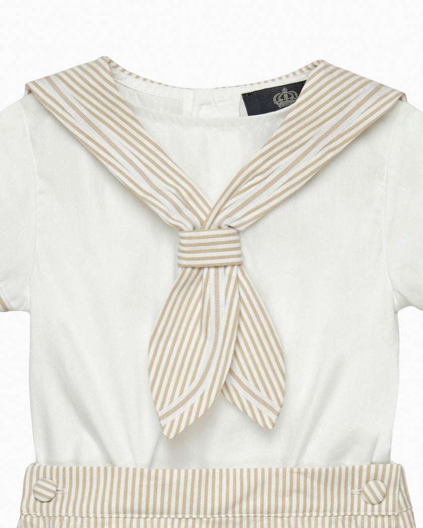 Edward Sailor Set in Oatmeal Stripe