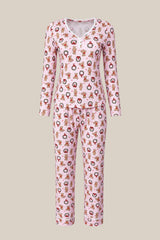 So Soft Henley Pajama Set in Teddy Bear Wreaths