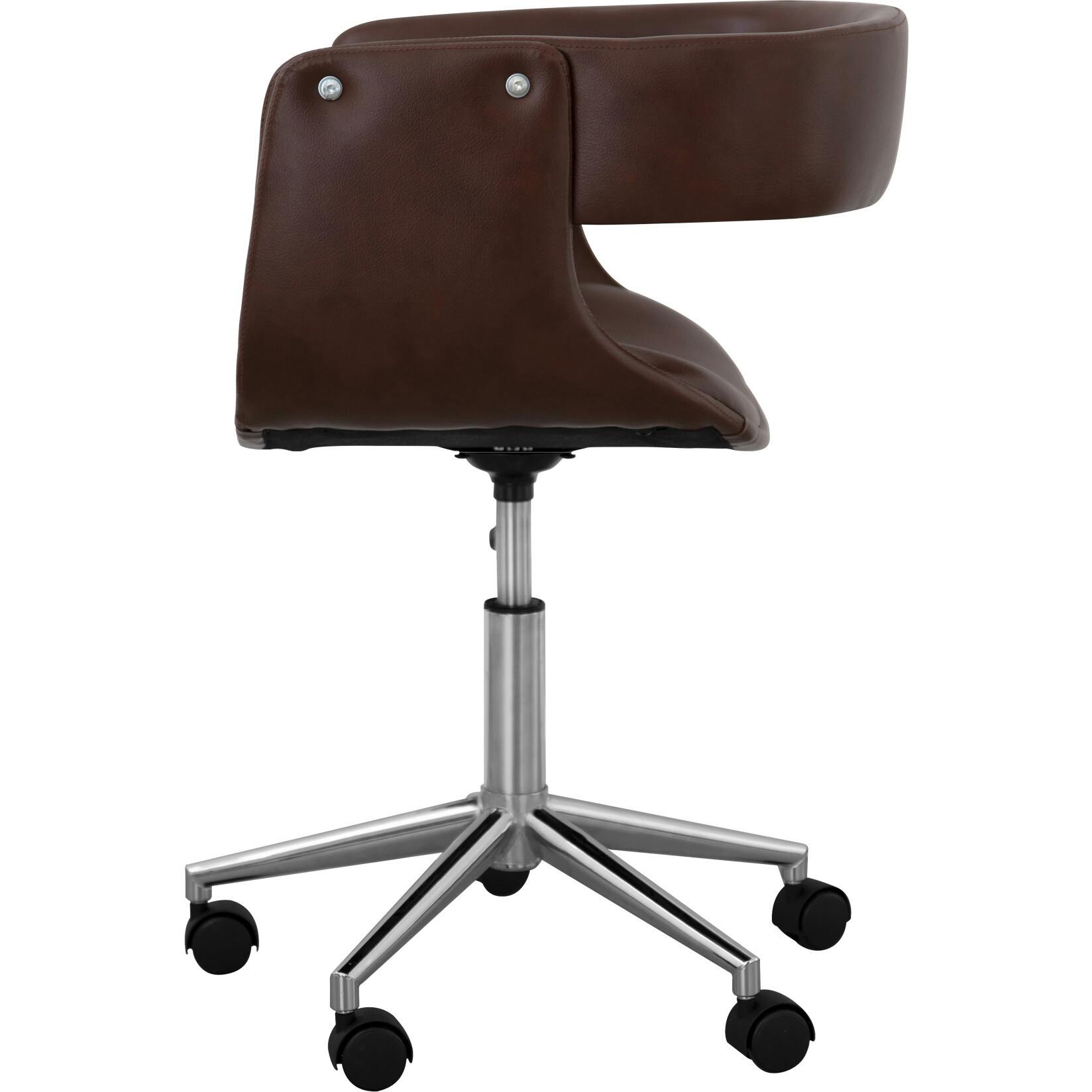 Modern PU Leather Office Chair with Adjustable-Height Ergonomic Mid-Back Seat