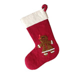 Gingerbread Girl Red Christmas Stocking Hand Felted Wool