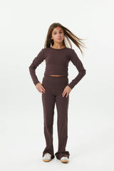 Mae Brown Cotton Spandex Legging
