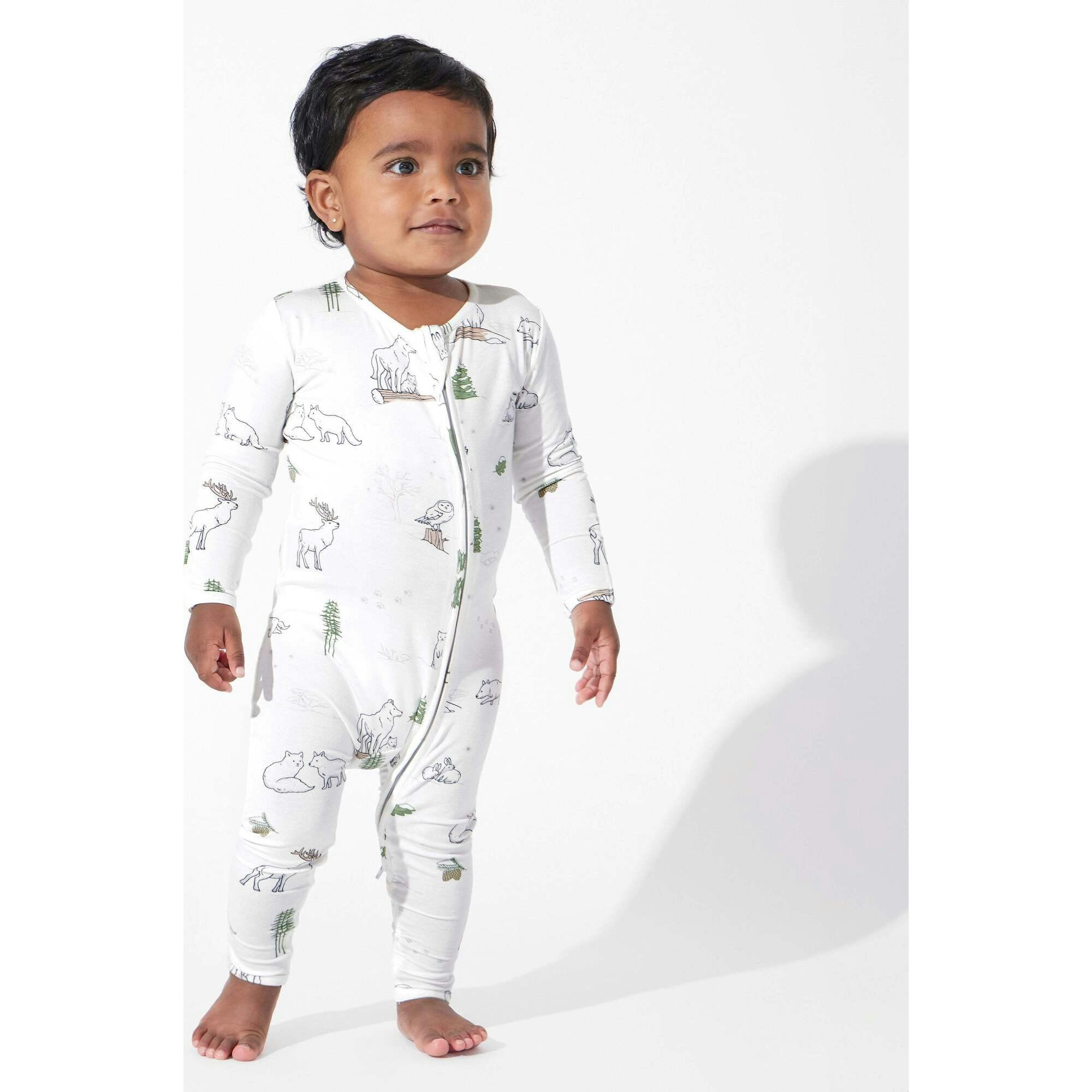 Winter Forest Animals Bamboo Convertible Footie