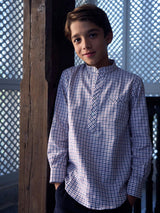 Burgundy Check Mateo Long Sleeve Boy Shirt