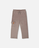 French Terry Sweatpants With Cargo Pocket Taupe