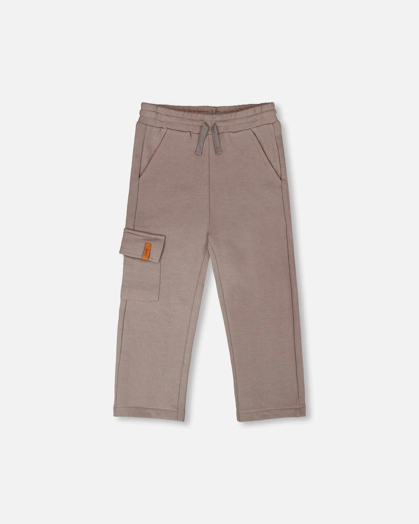 French Terry Sweatpants With Cargo Pocket Taupe