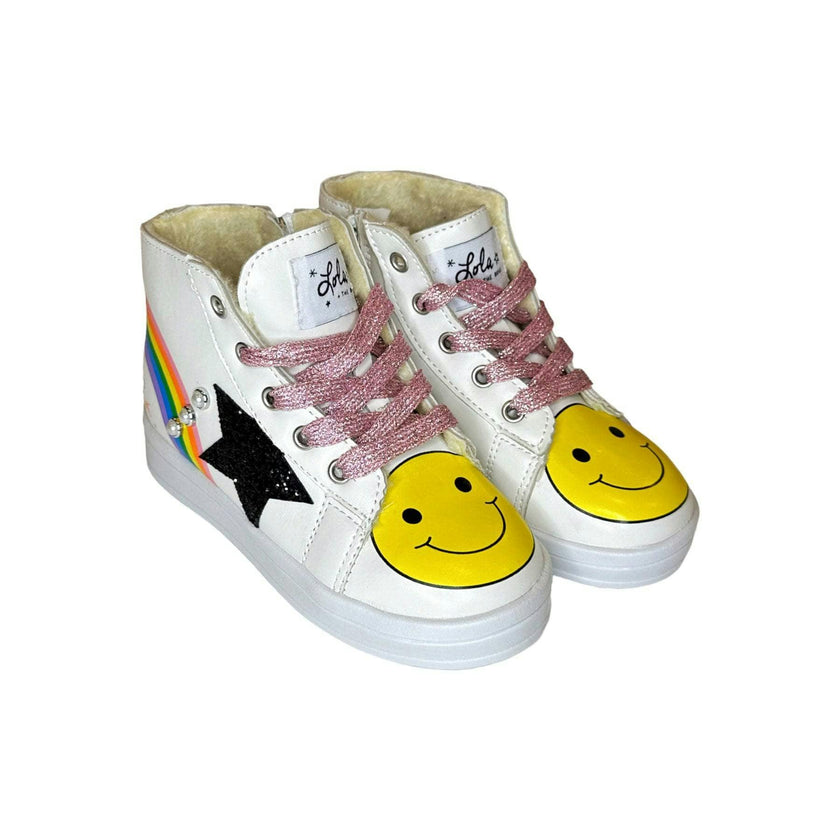 Rainbow Smiley Hi Top Sneaker