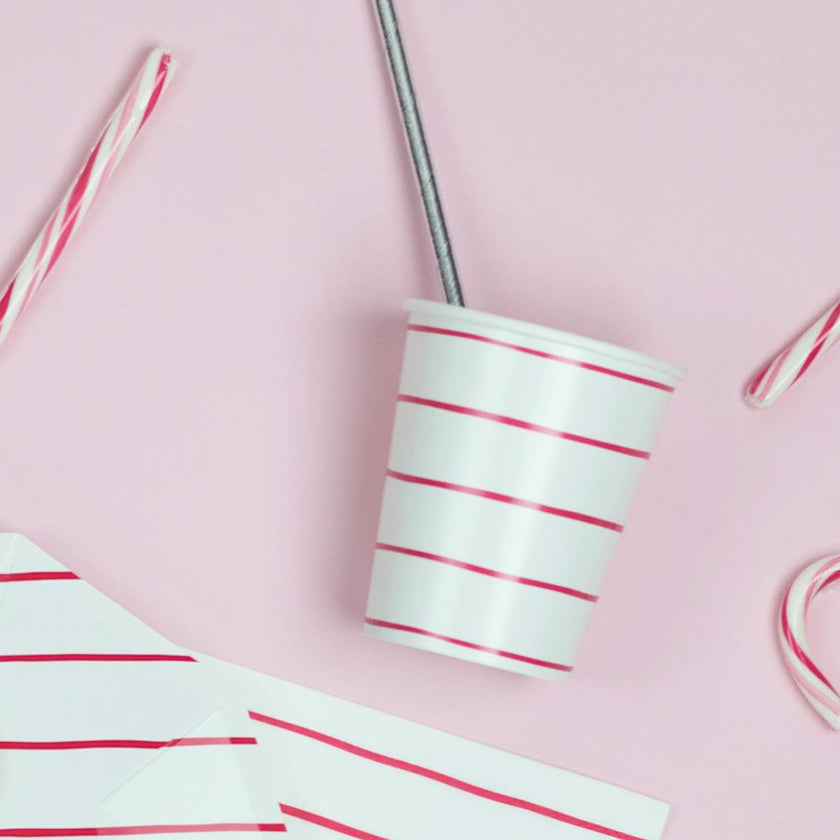Candy Apple Frenchie Striped 9 oz Cups