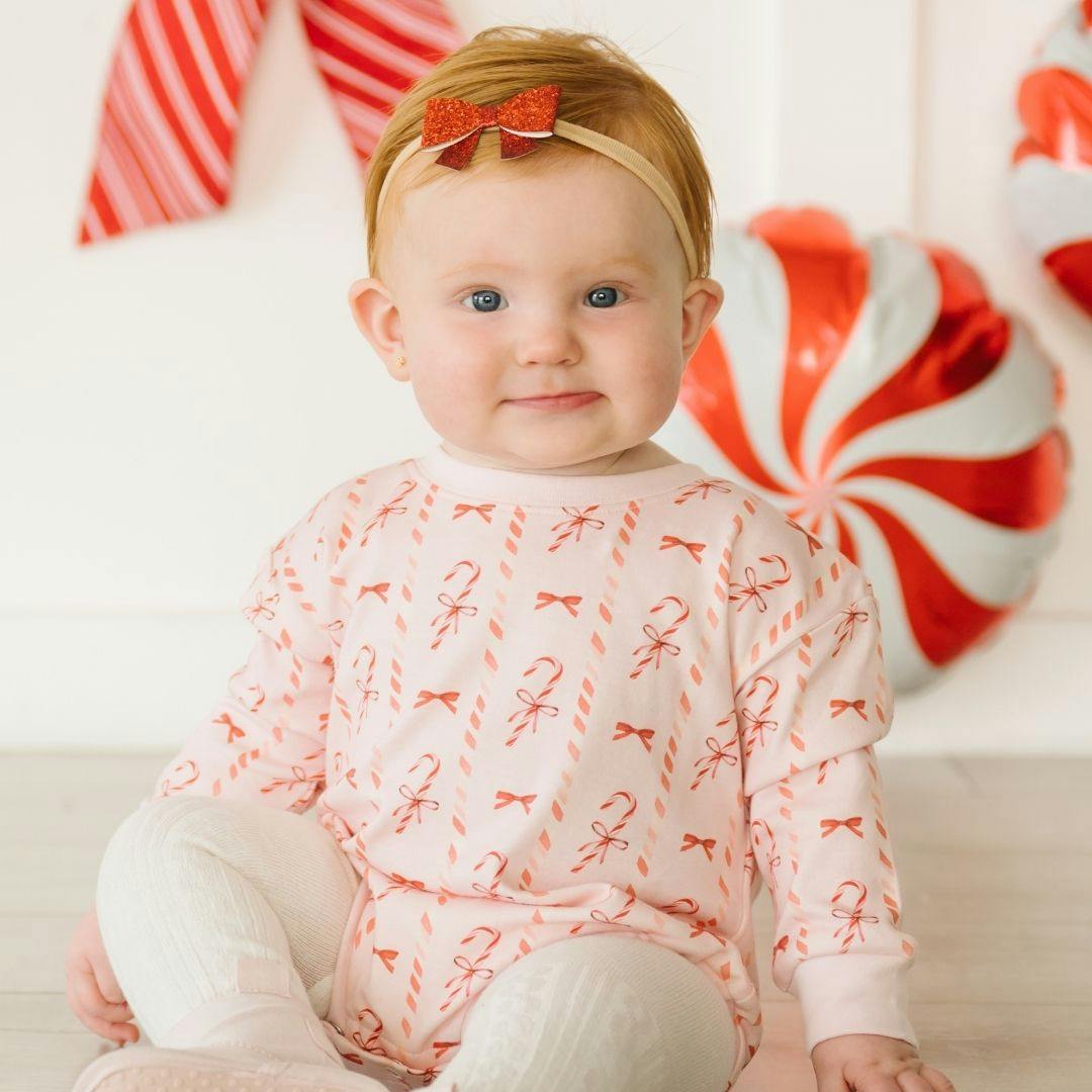Candy Cane Lane Christmas Long Sleeve Romper
