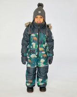Kids One Piece Discover Snowsuit Blue Bear Print
