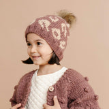 Cheetah Hat - Mauve/Latte
