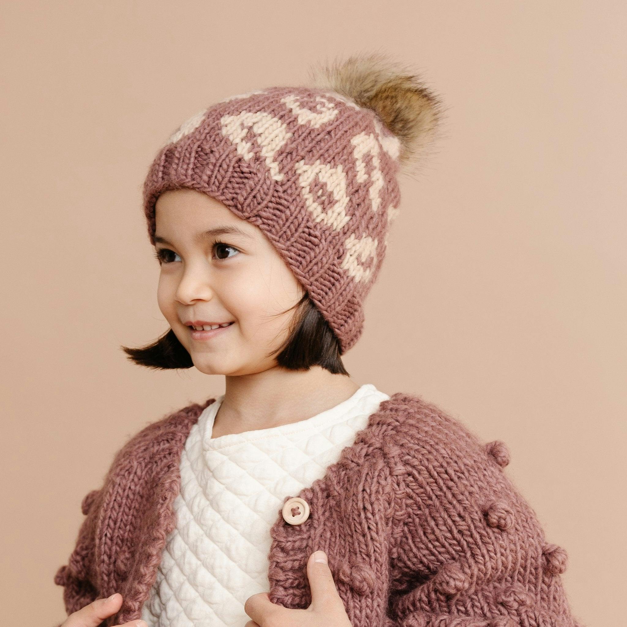 Cheetah Hat - Mauve/Latte