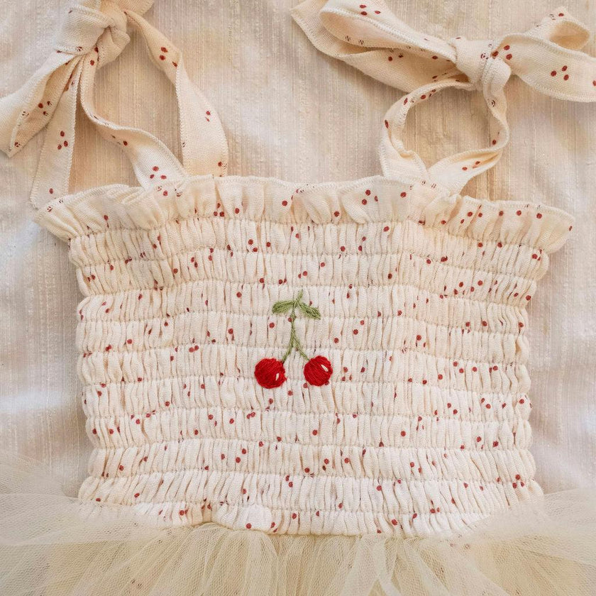 Cherry Tutu in Red Dot