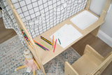 Flair | Indoor Wooden Playhouse with Desk, Chair & Chalkboard for Toddlers and Kids