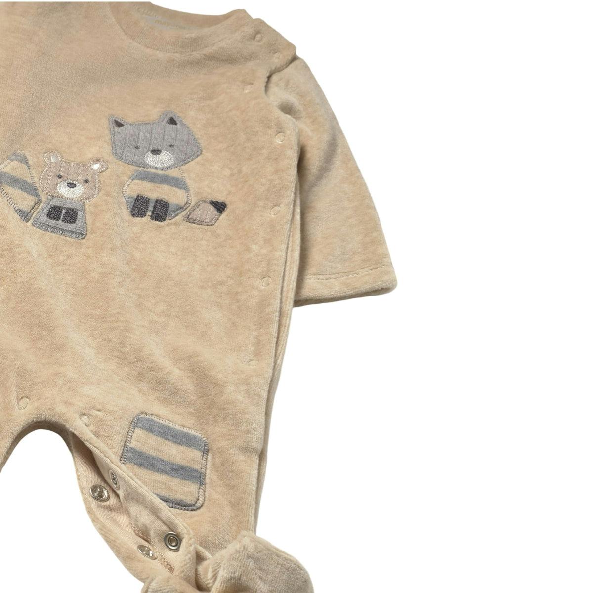Newborn Boy 2-Piece Velour One Piece Set