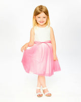 Bi-Material Pleated Mesh Dress