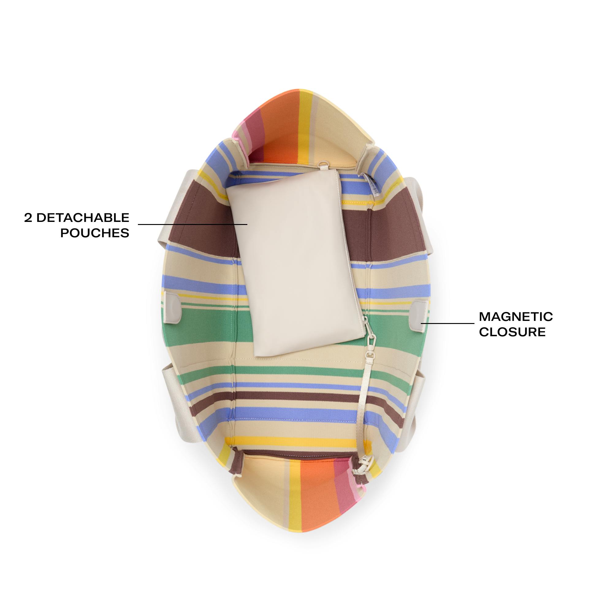 Wellington Cabana Tote, Knit Rainbow Stripe