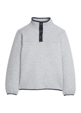 Classic Quilted Pullover - Gray with Navy