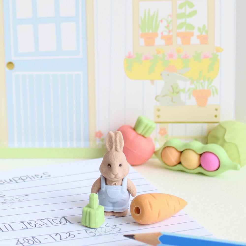 Bunnies In The Garden Eraser Set