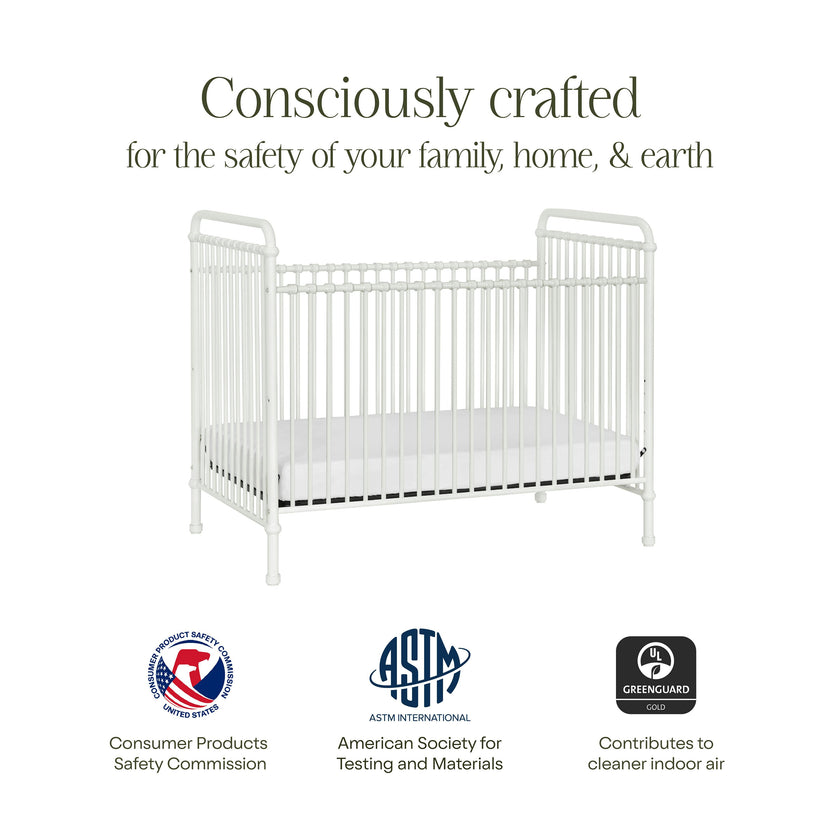 Abigail 3-in-1 Convertible Crib in Washed White