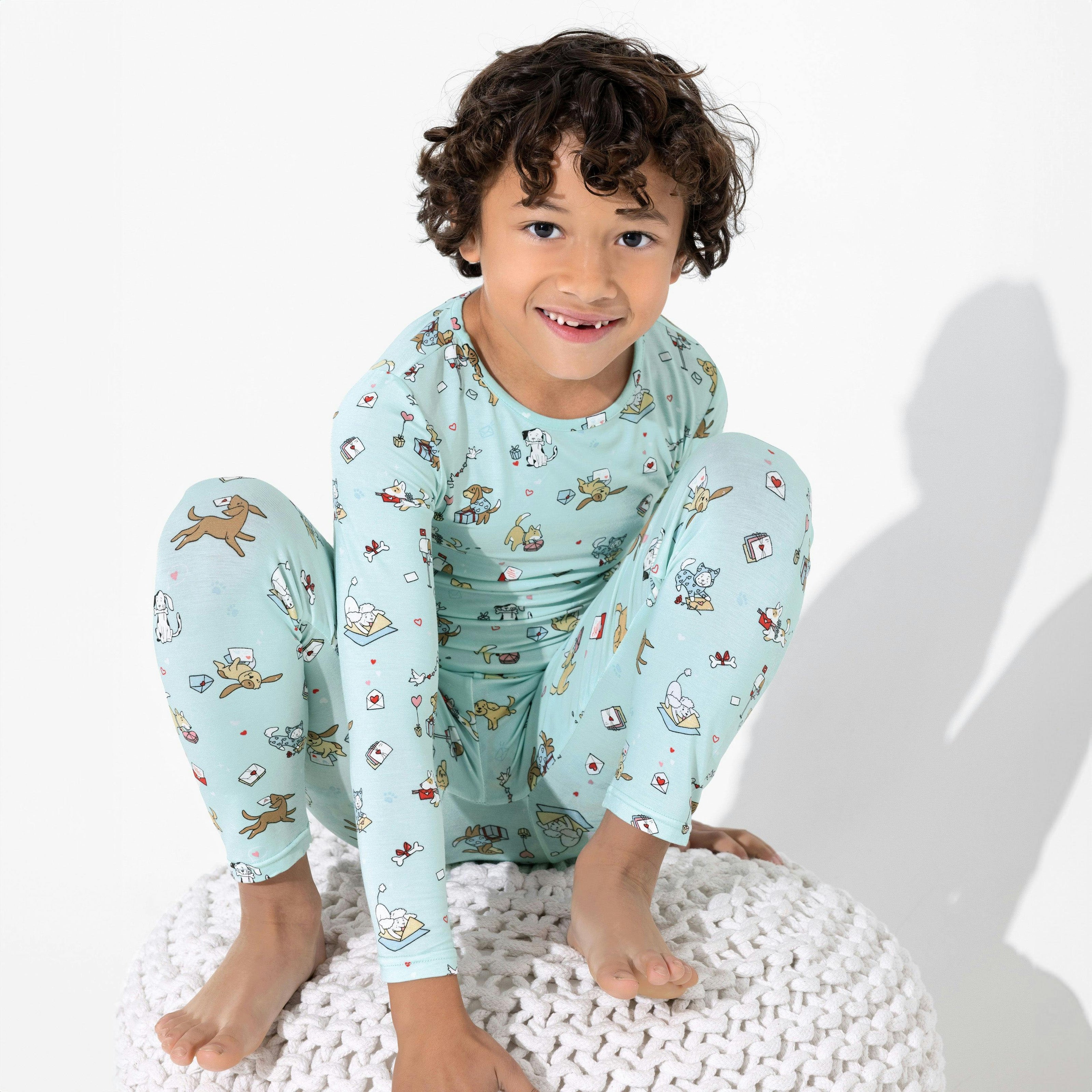 Valentines Pups Bamboo Kids Pajamas