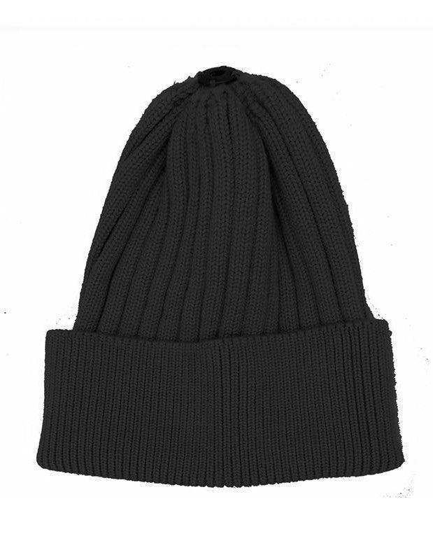 Ribbed Flat Wool Blend Hat (Snap On Pom Sold Separately)