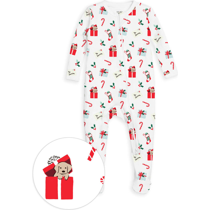 The Organic Zipper Footie [Dear Santa I Want a Puppy]