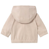 Beige Striped Hooded Jacket