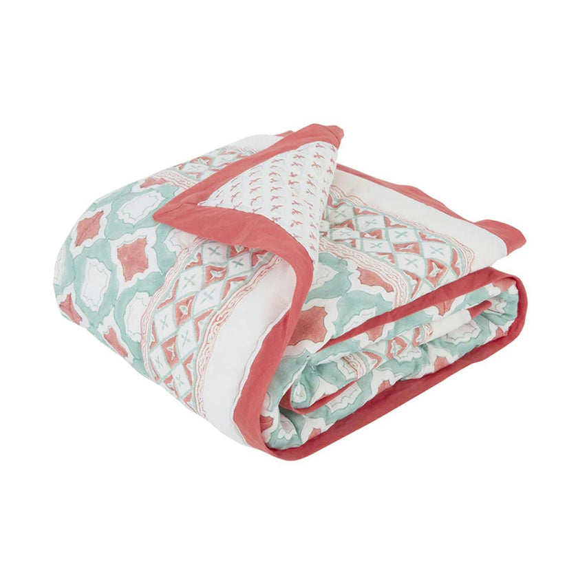 Block-Printed Cotton Crib Quilt